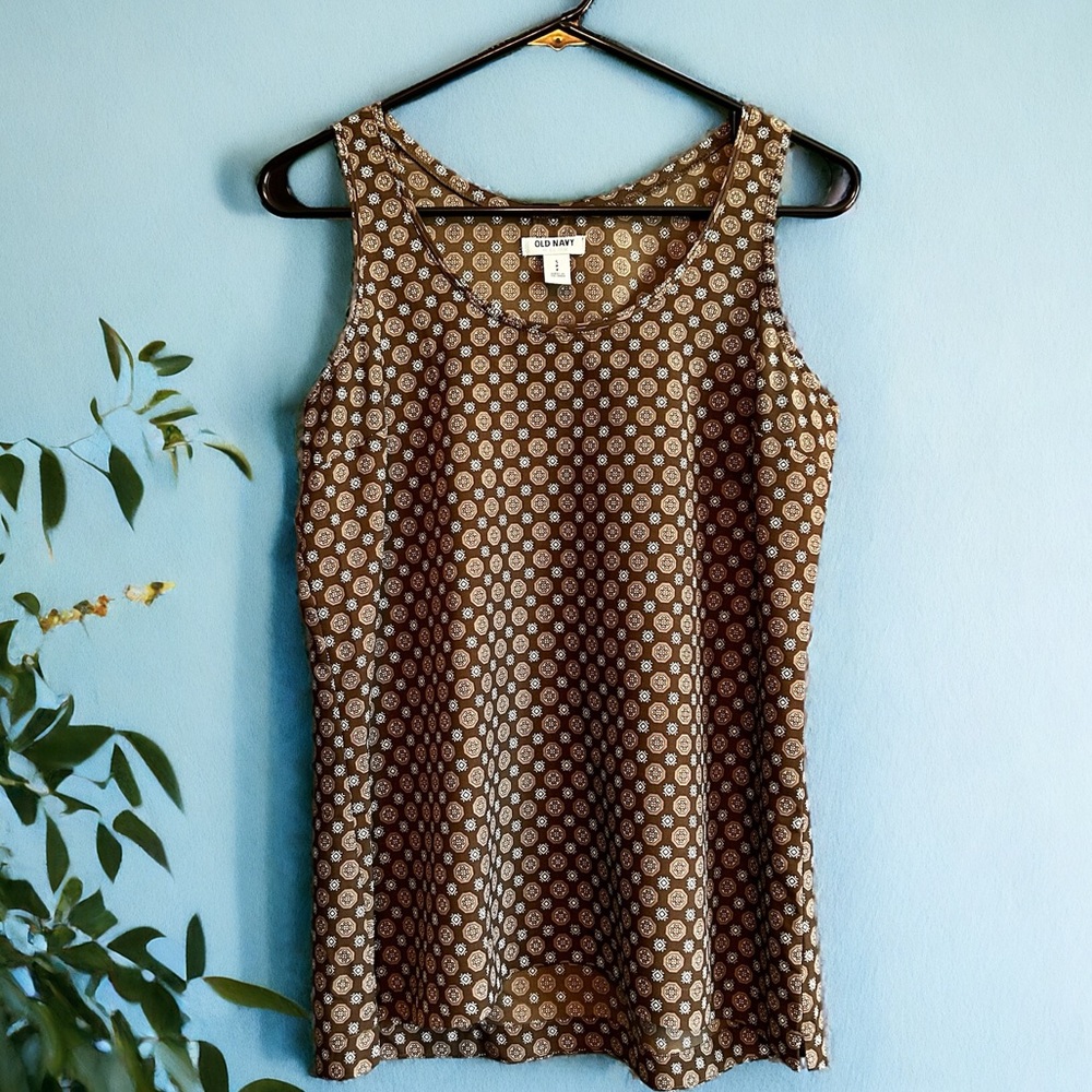 Old Navy Retro Floral Pattern Sleeveless Top
